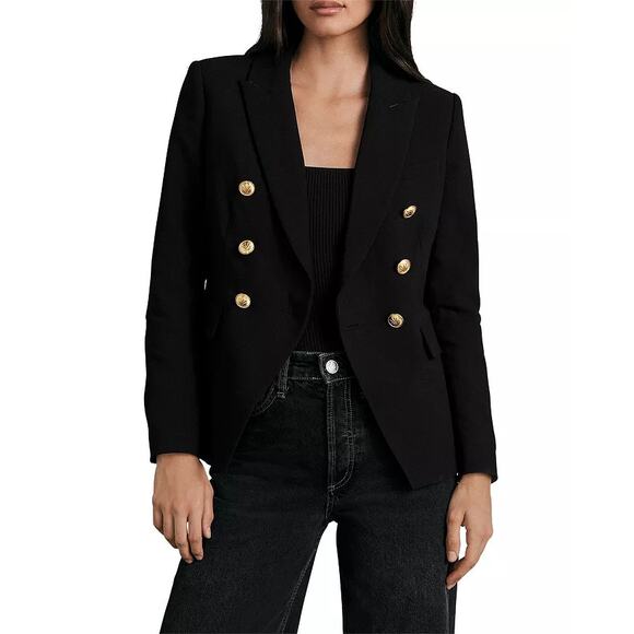 rag & bone Blazer Preston Crepe Notch Lapel Women's Size 4‎ Black - Picture 3 of 13